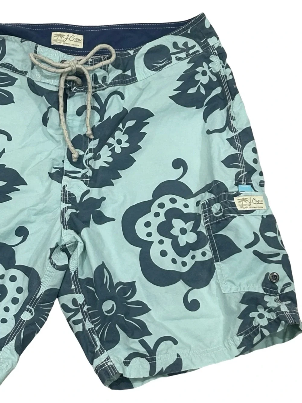 J.Crew Mens Board Shorts 34 Blue Floral Swim Trunks Beach Surf 8.5